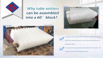 Why tube settlers can be assembled into a 60°block?